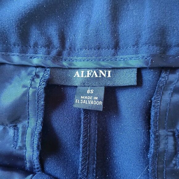 Alfani Womens Dress Pants Size 6S Navy Blue Career Slacks Trousers Basic Work - Picture 3 of 12
